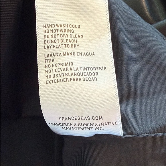 Francesca’s Blue Rain Faux Leather Bodysuit – Black, Women’s Small - Picture 8 of 8